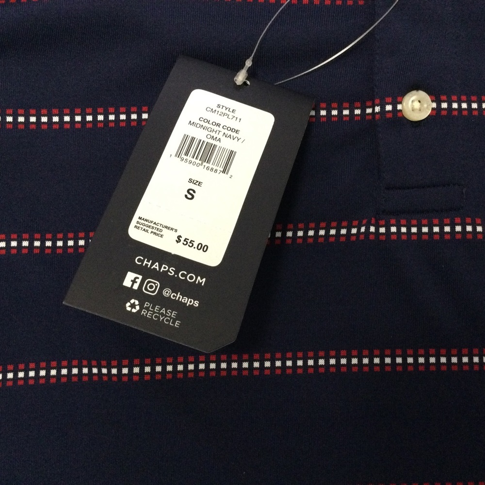 NWT - CHAPS Golf Polo Mens Small Golf Polo Shirt Chaps Womens Golf Shirt Polo - Picture 5 of 8